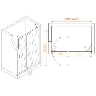 Душевая дверь RGW HO-014Gr 350601414-110 140см серый